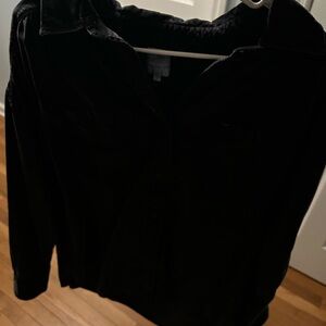 Lee Women's Black Corduroy Button Down Shirt